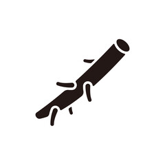 Burdock root icon.Flat silhouette version.