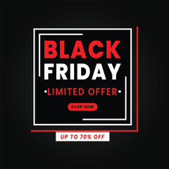 Fototapeta premium Black friday sale banner, Black friday sale background, Black friday sale template, Black Friday Sale Social Media Post, Black Friday Offer Promotion Label, Sale banner, Modern Design template