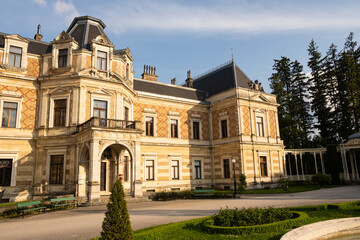 Fototapeta na wymiar Villa Hermes in Vienna in Austria, a palace in the forest