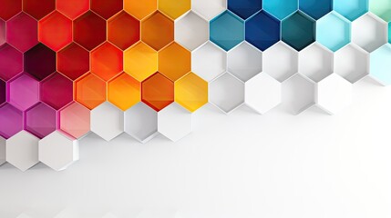 many hexagons white background