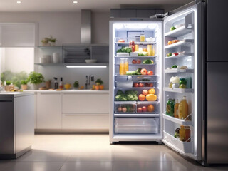  Smart refrigerator. Freshness Redefined, Discover the magic of longer-lasting produce and preserved flavors with our advanced refrigeration technology. Created with ai.