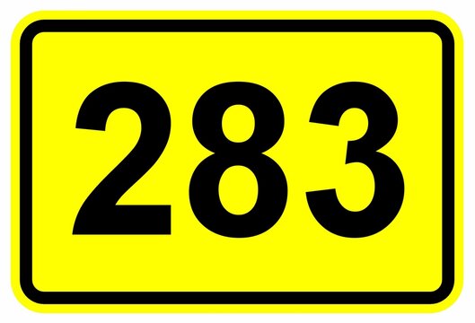 Illustration eines Bundesstra&szlig;enschildes der B 283 in Deutschland	