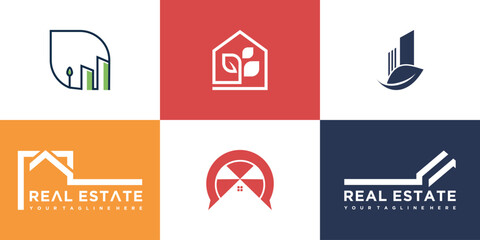 Set of building logo design template