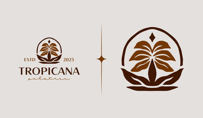 Palm Tree Logo Template. Universal creative premium symbol. Vector illustration. Creative Minimal design template. Symbol for Corporate Business Identity