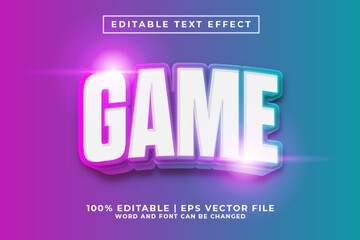 Game 3d Editable Text Effect Cartoon Style Premium Vector