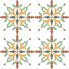 Tile seamless pattern design. With colourful motifs background.