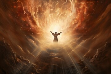 ascension of the lord to heaven religious illustration