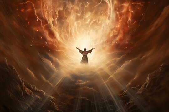 ascension of the lord to heaven religious illustration