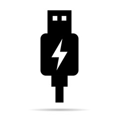 USB plug cable icon technology with shadow, connect device sign, electronic portable symbol ,vector illustration media