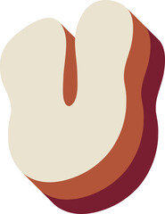 U Letters Retro Wavy Text Alphabet Papercut Font