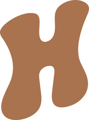 H Letters Retro Wavy Text Alphabet Groovy Font