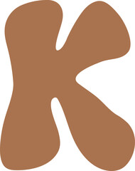 K Letters Retro Wavy Text Alphabet Groovy Font