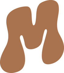 M Letters Retro Wavy Text Alphabet Groovy Font