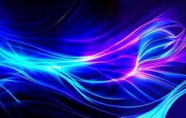 Naklejka premium Purple & blue Energy Flows in a dark Background. Generated by AI.