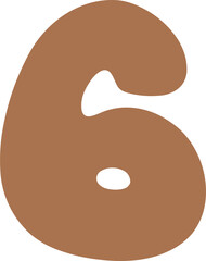 Groovy 6 Number Six Retro Wavy Text