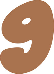 Groovy 9 Number Nine Retro Wavy Text