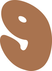 Groovy 9 Number Nine Retro Wavy Text