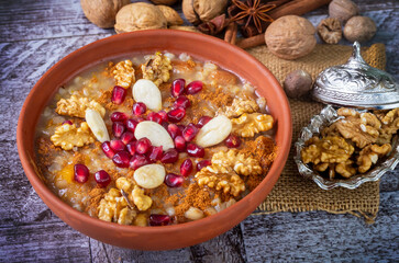 Traditional delicious Turkish dessert; Ashura (Asure)