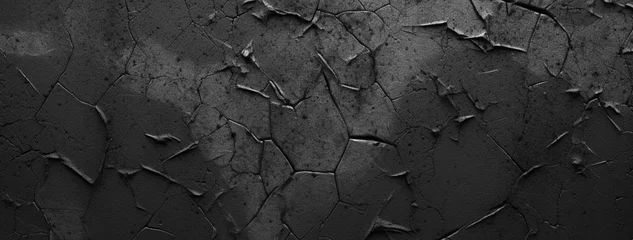 Foto op Aluminium Dark black cement texture background. generative ai © LivroomStudio