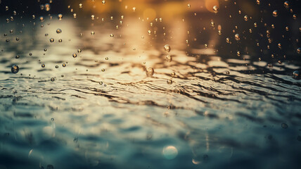 Beautiful Water with Blur Bokeh Background. AI Generate