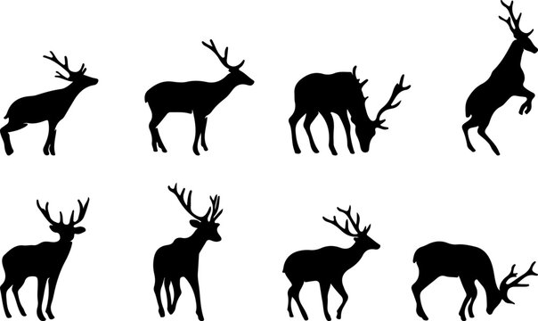 silhouettes of deer vector file