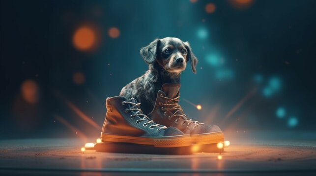 dog and shoes.Generative AI