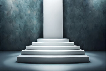 Abstract background with steps, pedestal. Mockup.