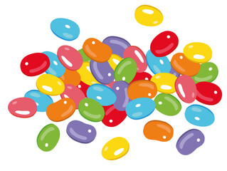 Jelly beans Bonbons Süßigkeiten Vektor Set. Süßes oder Saures. Geleebonbons für Halloween und Ostern. - 632191393