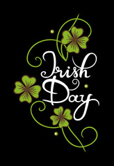 St Patricks Day, Irish Day Kleeblätter Schrift. St. Paddys, Irish Day Klee Vektor.