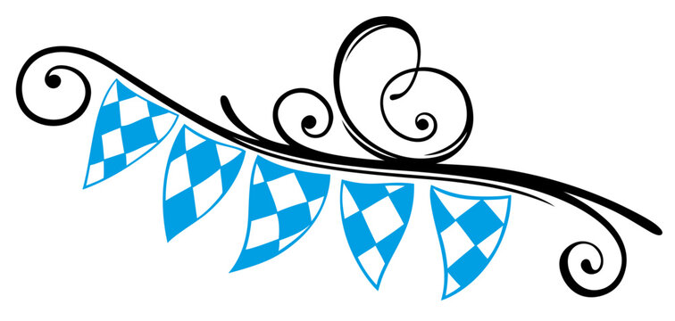 Wimpel Brezel Oktoberfest Dekoration. Vektor f&uuml;r Oktober.