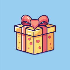 classic gift box clip art illustration