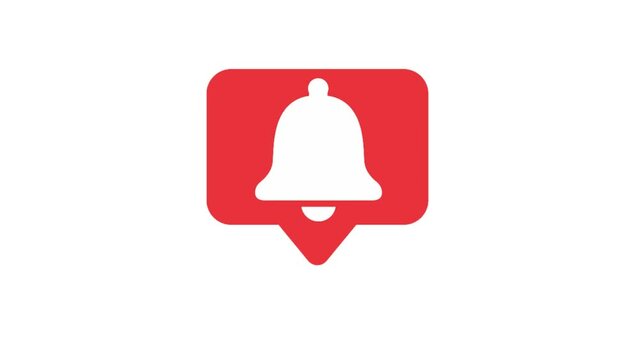 animation of human hand holding mobile phone and bell notification
