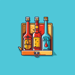 hot sauce sampler gift box clip art illustration