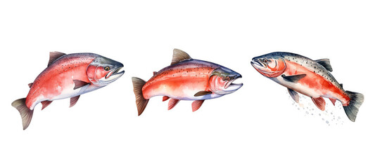 fish salmon watercolor