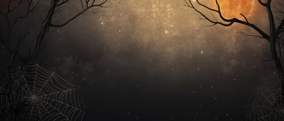 halloween decoration background template illustration. banner, copy space, spooky background.