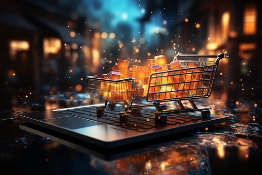 illustration captures the essence of the E-commerce Revolution
