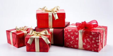 AI Generated. AI Generative. New Year xmas christmas gift present box. Romantic birthday celebration suprise color ribbon box. Graphic Art