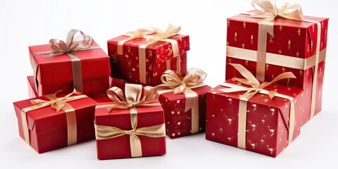 AI Generated. AI Generative. New Year xmas christmas gift present box. Romantic birthday celebration suprise color ribbon box. Graphic Art