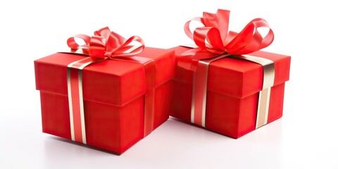 Obraz premium AI Generated. AI Generative. New Year xmas christmas gift present box. Romantic birthday celebration suprise color ribbon box. Graphic Art