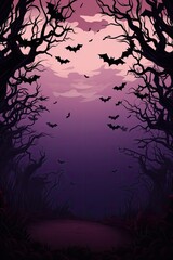 halloween decoration background template illustration. banner, copy space, spooky background.