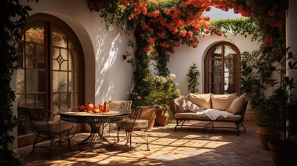 Fototapeta na wymiar Andalusian patio - indoor courtyard