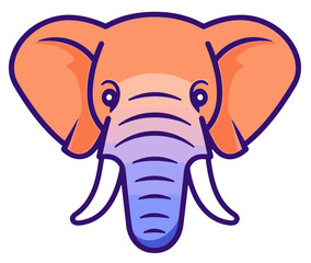 Elephant icon isolated on vector transparent background