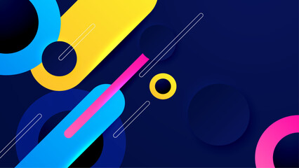 Colorful modern abstract geometric banner with shapes