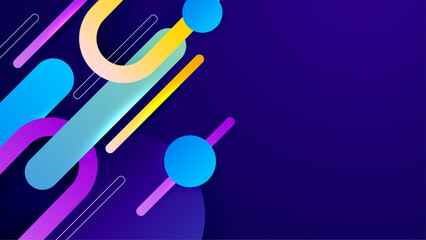 Colorful modern abstract geometric banner with shapes