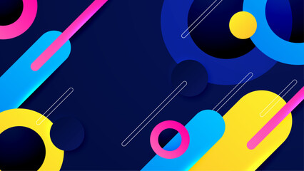 Obraz premium Colorful modern abstract geometric banner with shapes