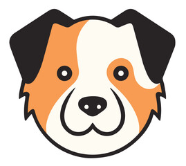 Dog head icon isolated on vector transparent background