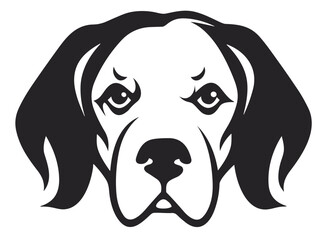 Dog head icon isolated on vector transparent background