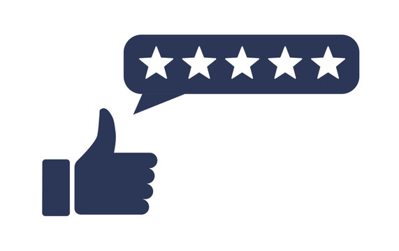 5 Star Customer Review Quality Rate Satisfaction Best Service Recommend. 5 Star Rate Icon Success Vector Icon.