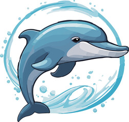 dolphin, color dolphin vector illustration