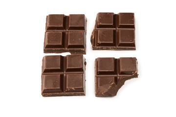 A chocolate bar isolated on white background.